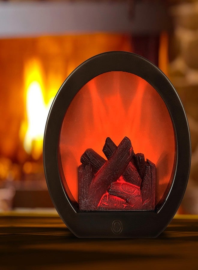 Ragyzity Decorative Flameless Portable LED Lanterns, Fireplace Light with LED Simulation Log Flame Effect, Touch Switch Simulation Flame for Home Christmas Decor - Image 5